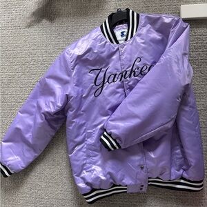 STARTER Purple Varsity Jacket with Black and White Details